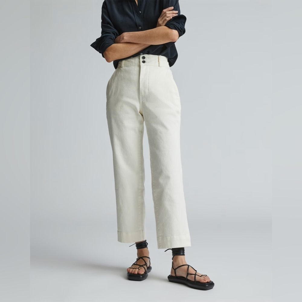 Everlane Off-White Organic Cotton Trousers